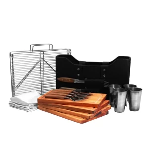 Set De Asado X4 Tiempo Libre Premium Con Parrilla